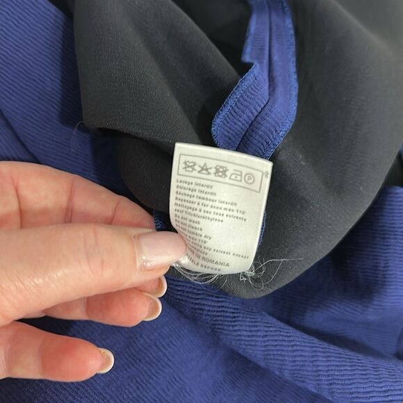 Maje Risette Metallic-Trimmed Textured V- Neck Shift Dress Size L - Picture 7 of 12